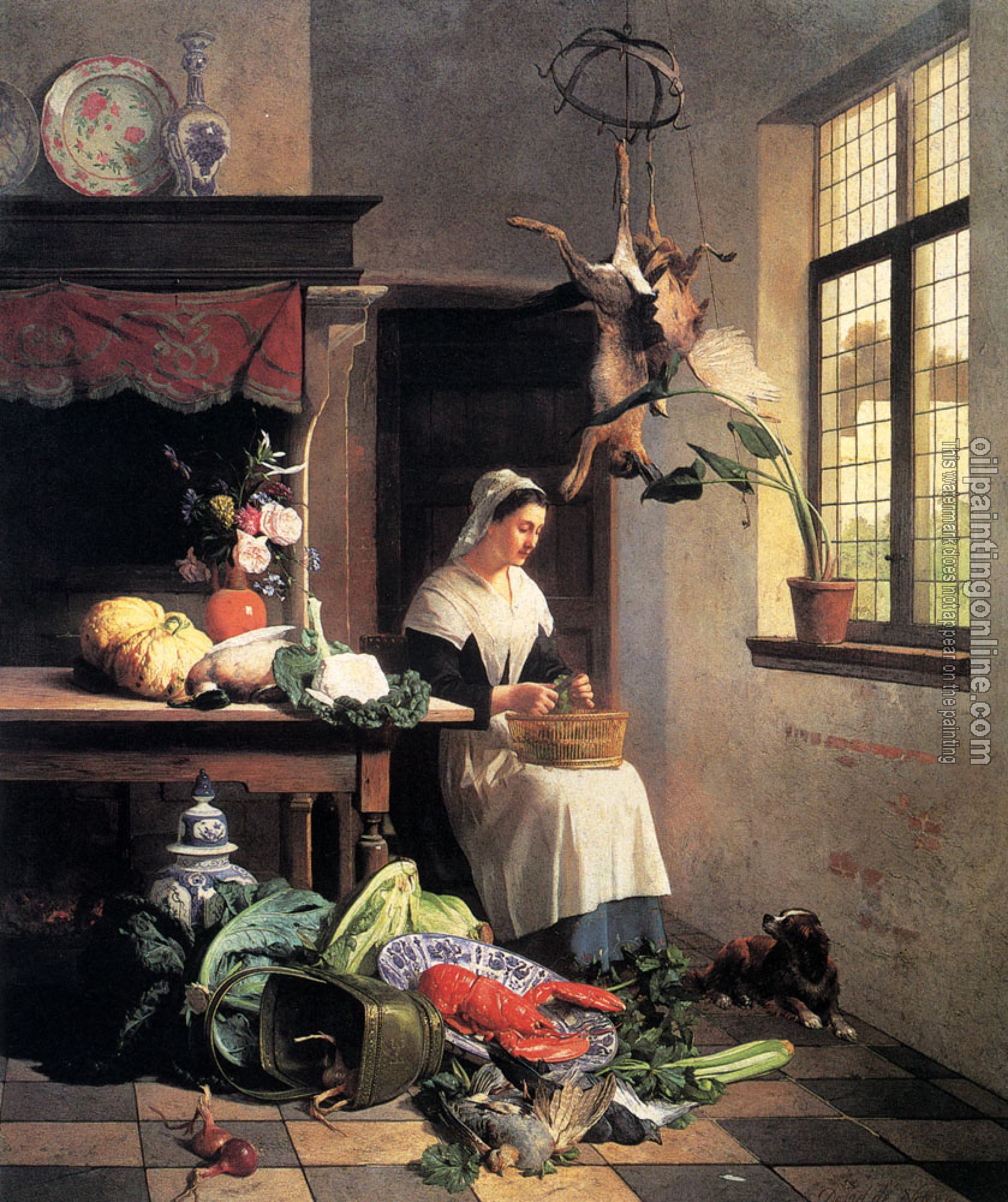 David Emile Joseph de Noter - A Maid In The Kitchen